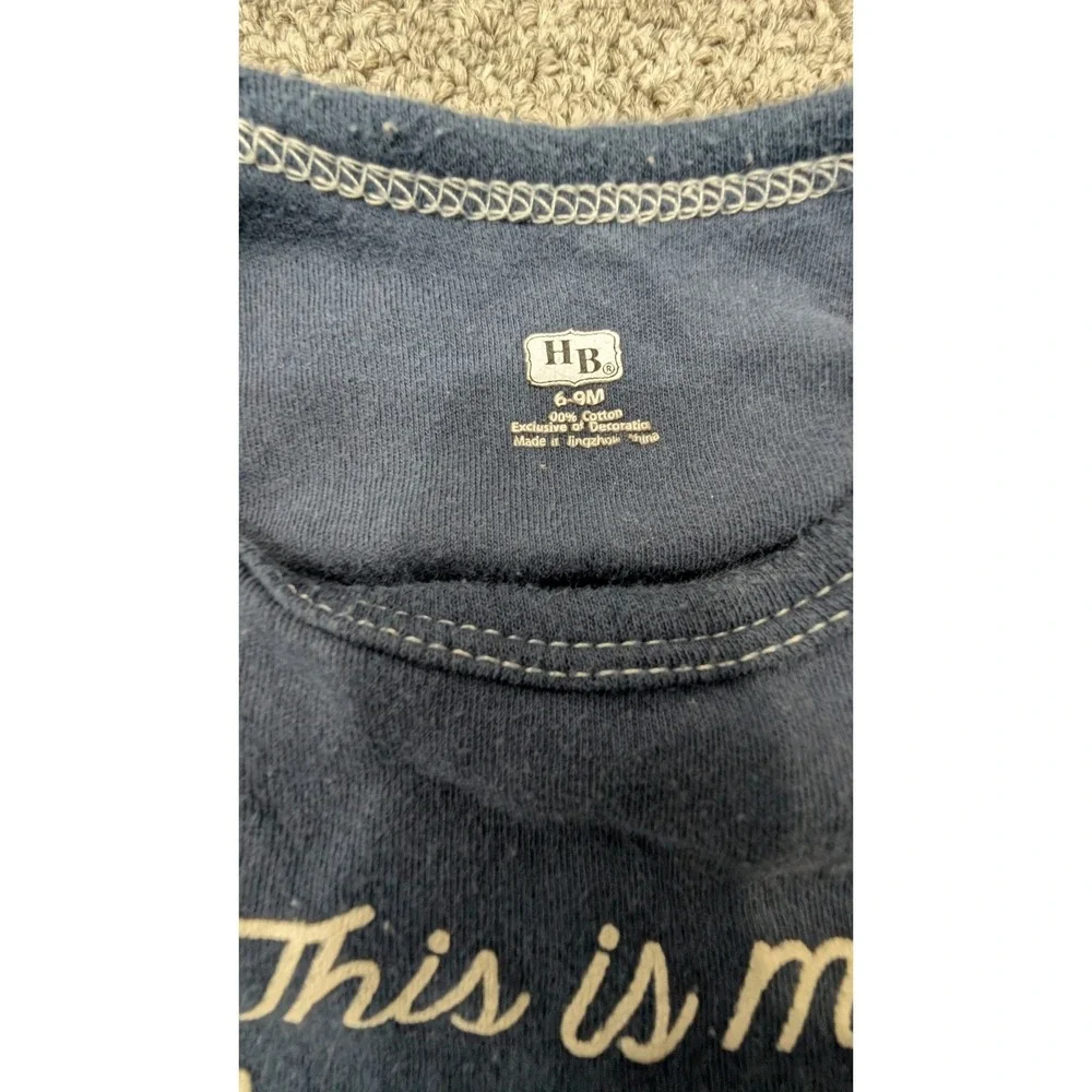 HB Baby Navy Game Day Shirt Football Bodysuit Short Sleeve‎ 6-9 Months